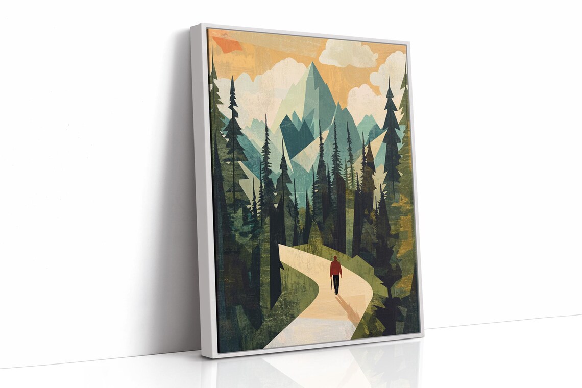 Adventure Inspired Hiking Print, Modern Mountain Artwork - Image 3