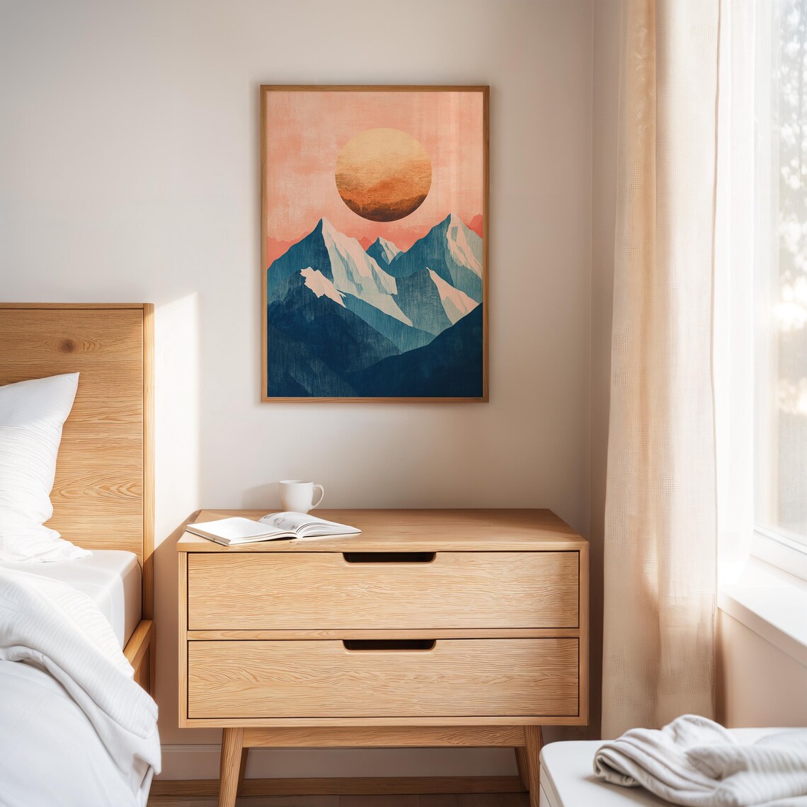 Abstract Mountain Sunset, Modern Geometric Landscape - Image 5