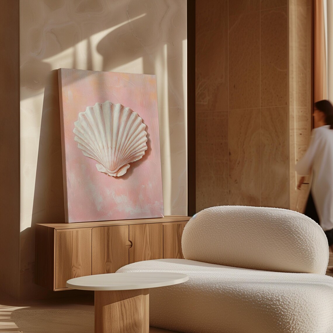 Coastal Elegance White Seashell On Soft Pink For Beach Inspired Decor And Nautical Style Home Accents - Image 4