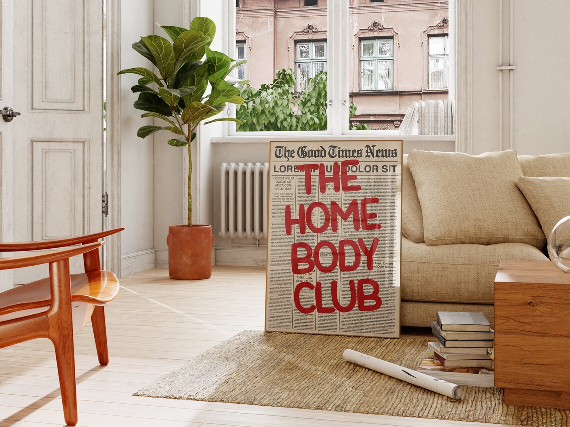 Homebody Club Wall Art Boho Minimalist Prints Modern Art Bohominimalistdecor Funny Art - Image 4