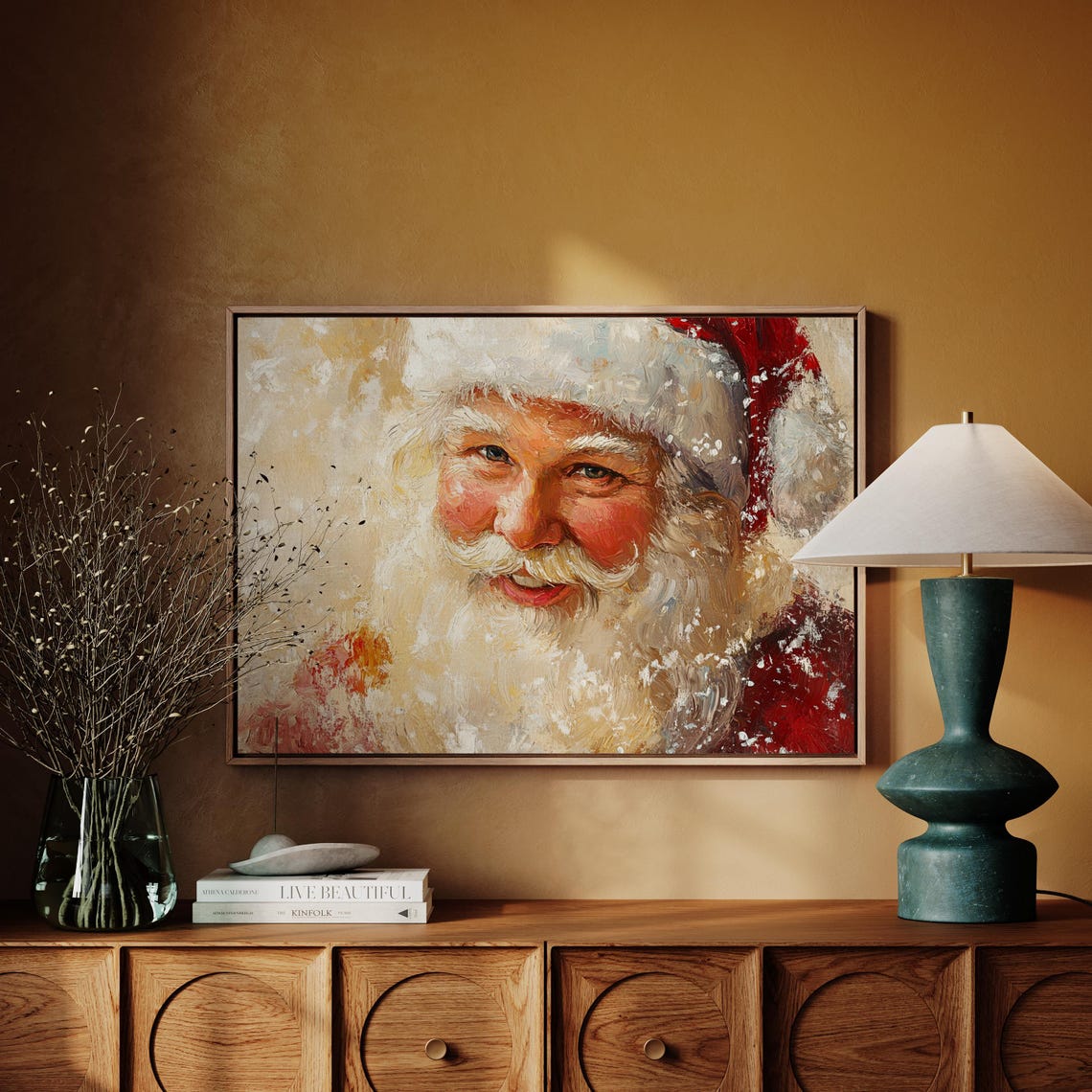 Vintage Santa Claus Portrait Jolly Snowy Beard Classic Christmas Print - Image 4