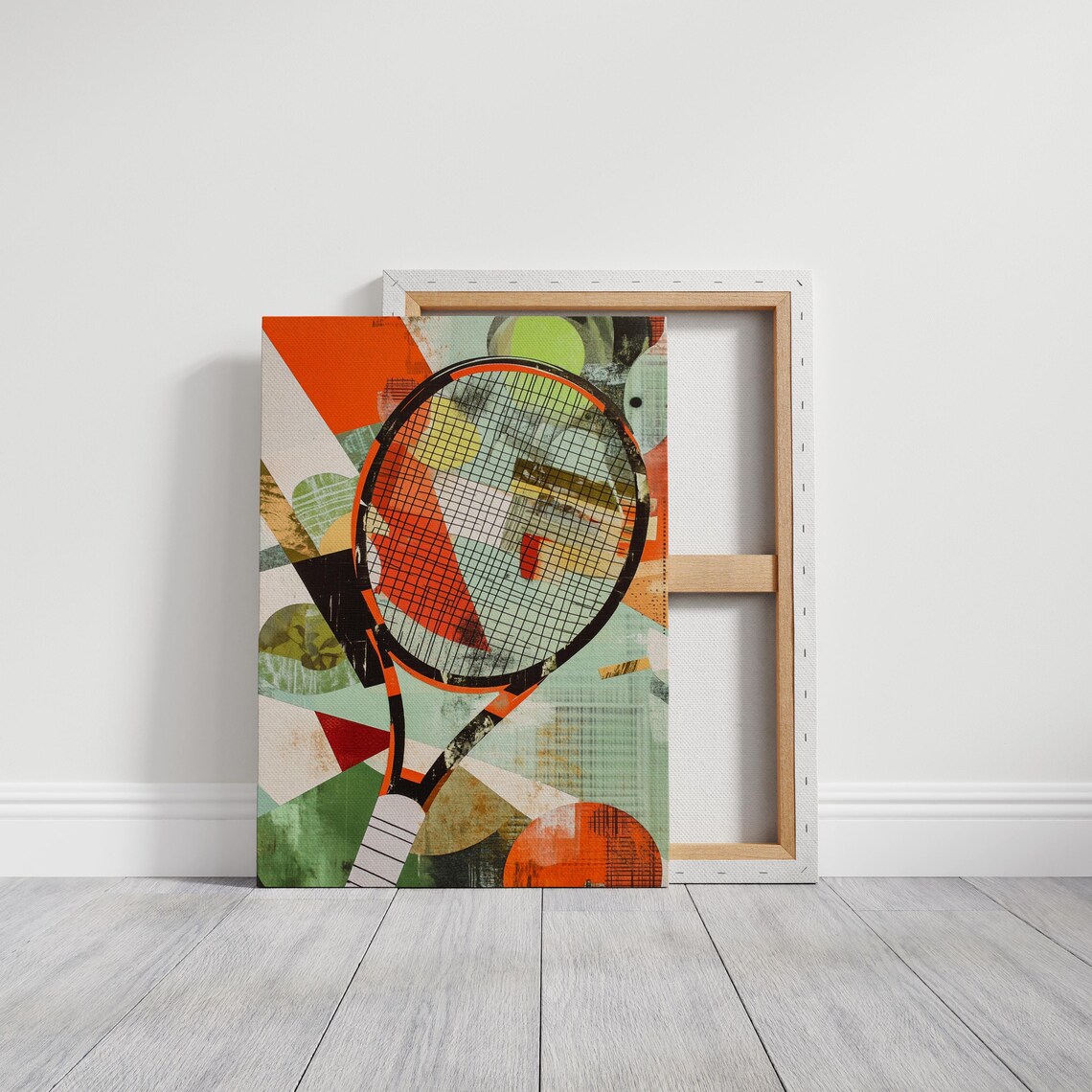 Abstract Tennis Artwork, Dynamic Racket And Ball - Image 4