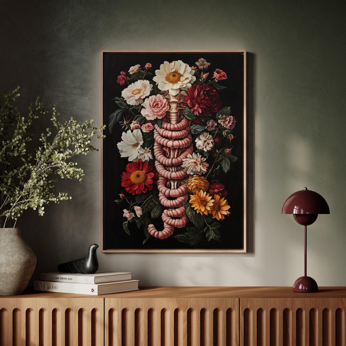 Surreal Floral Anatomy Intestines Dark Botanical Goth Art Print - Image 5