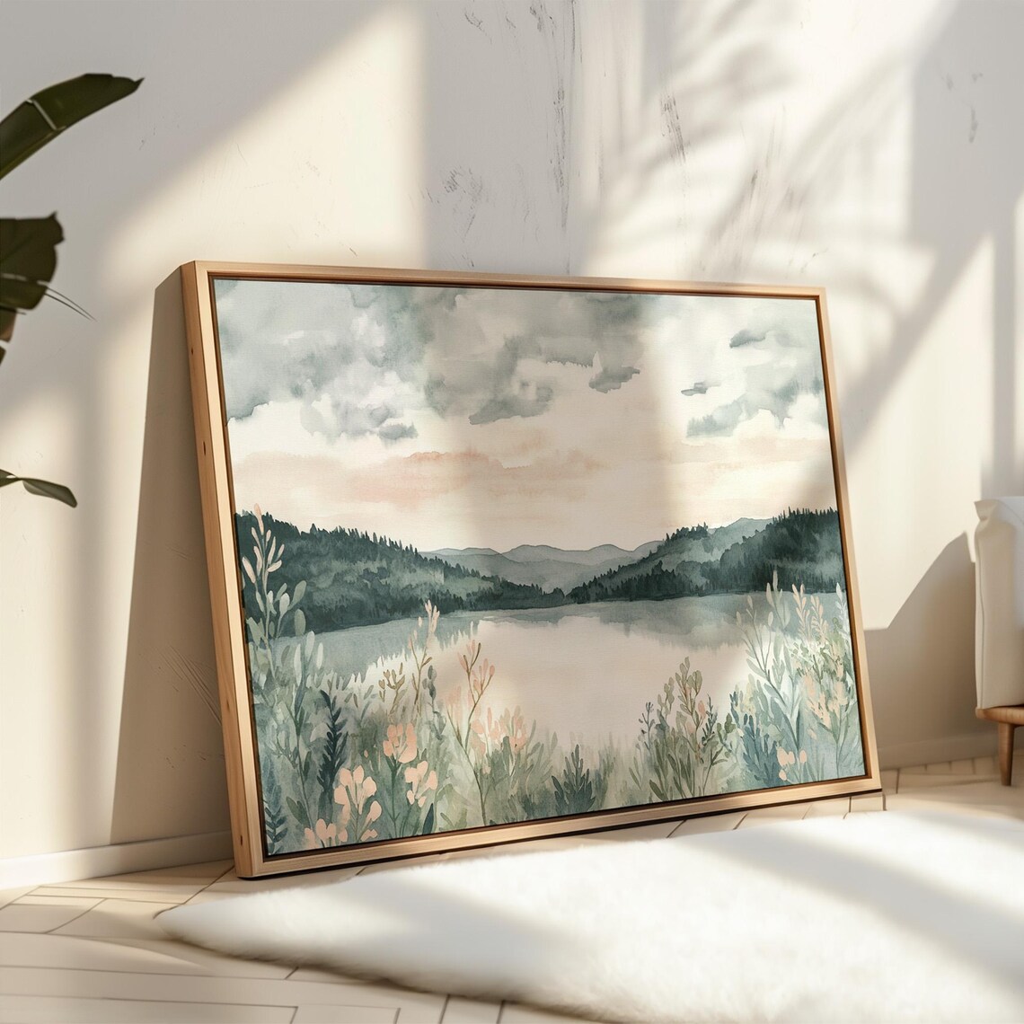 Peaceful Forest Lake Watercolor Art Print - Image 4