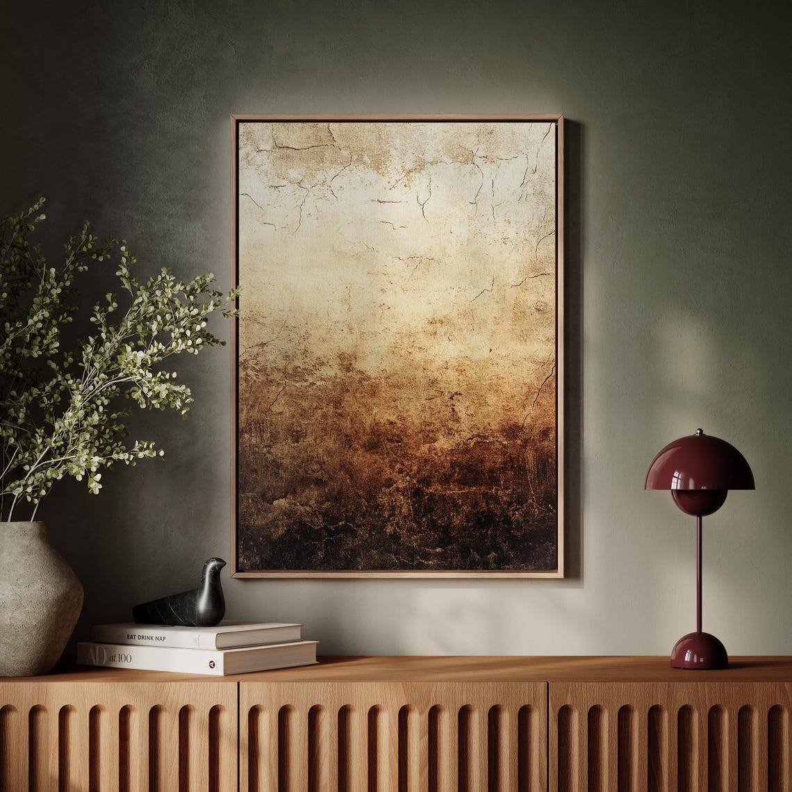 Rustic Textured Wall Art Earthy Beige And Brown Grunge Inspired Abstract Print For Modern And Vintage Home Dcor - Image 5