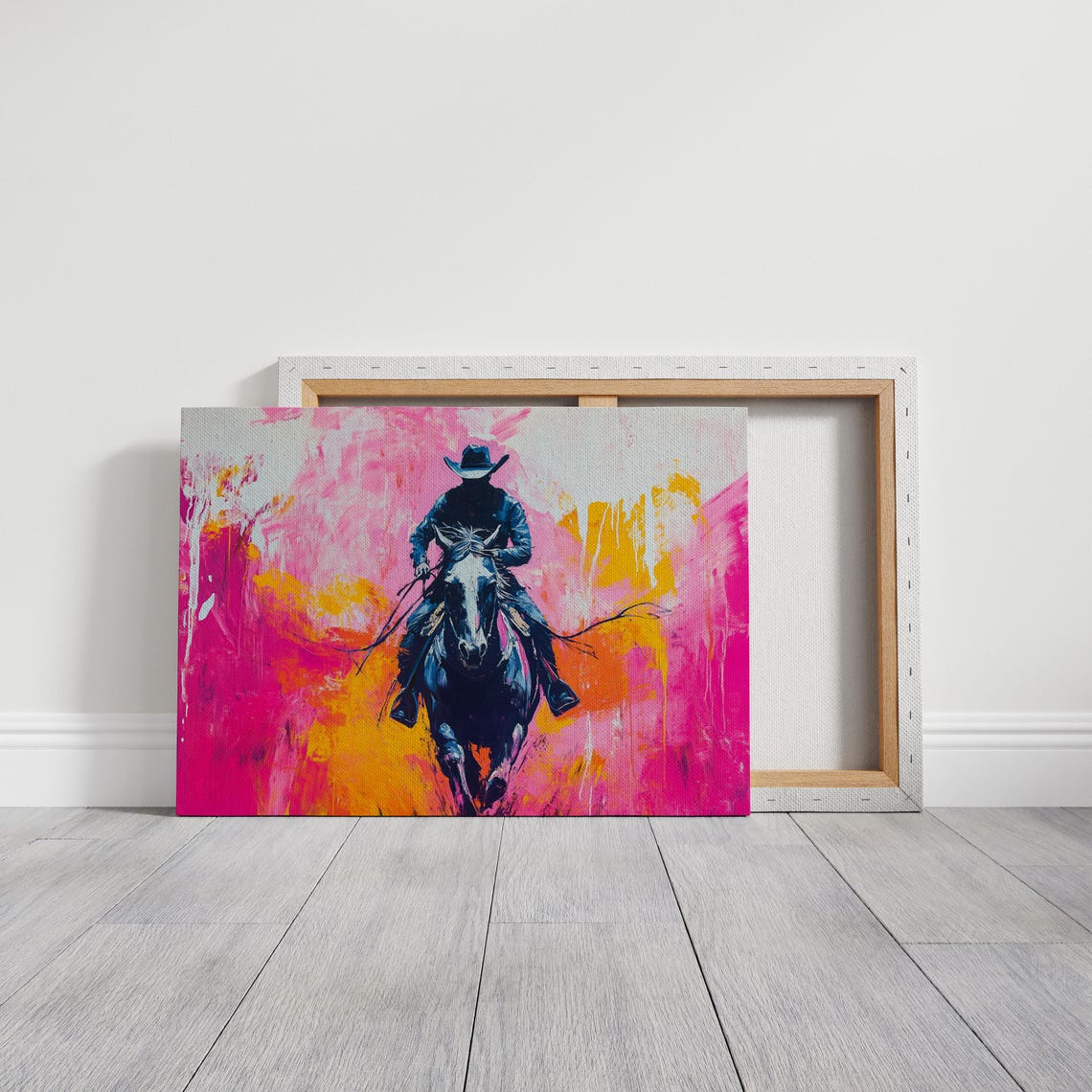 Vibrant Cowboy Abstract Western Artwork, Rodeo Decor - Image 4