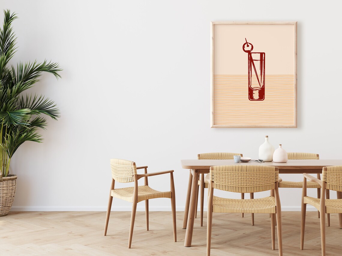 Boho Cocktail Art, Boho Minimalist Modern Art - Image 2