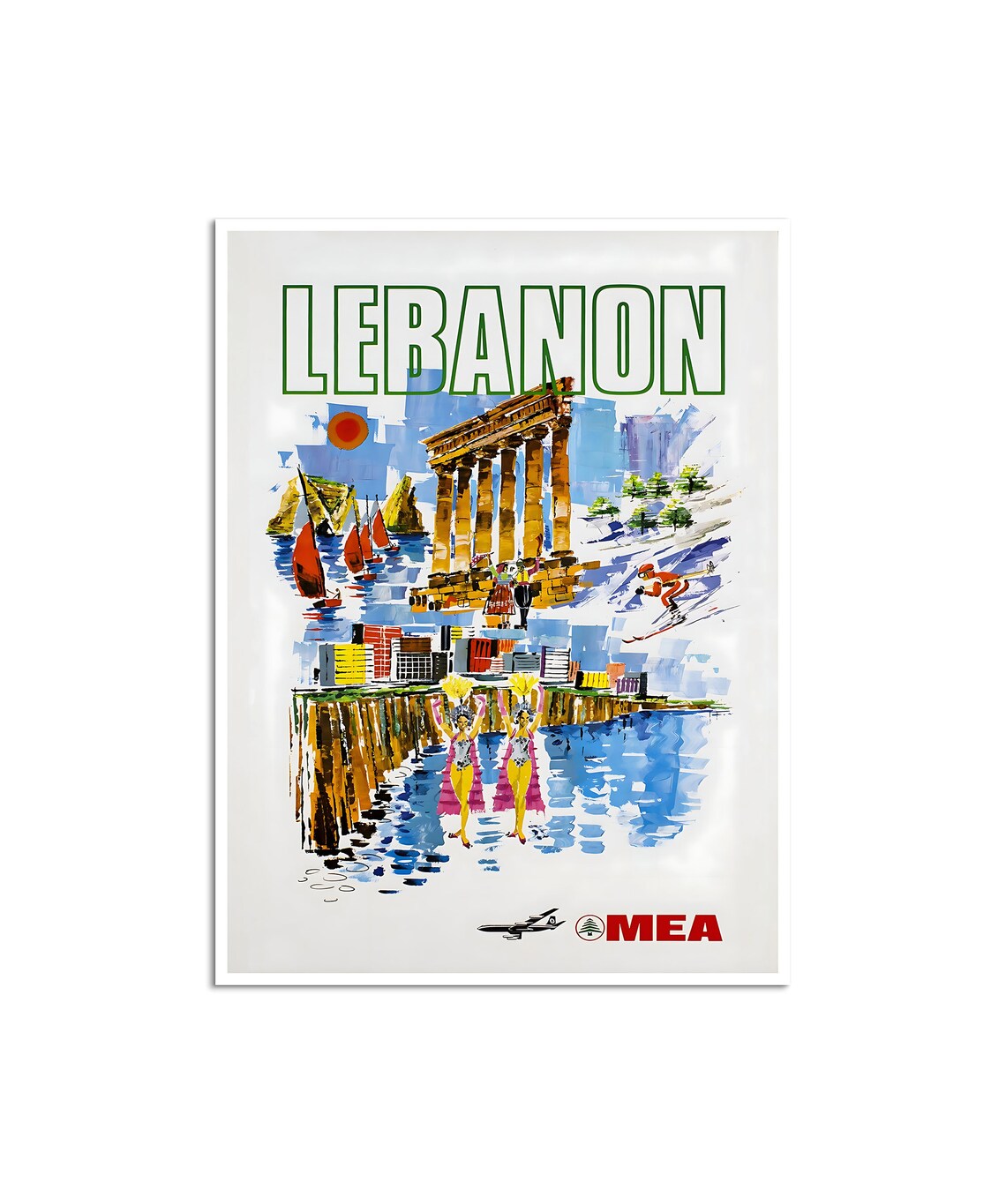 Vintage Lebanon Travel Poster, Home Decor Art Print