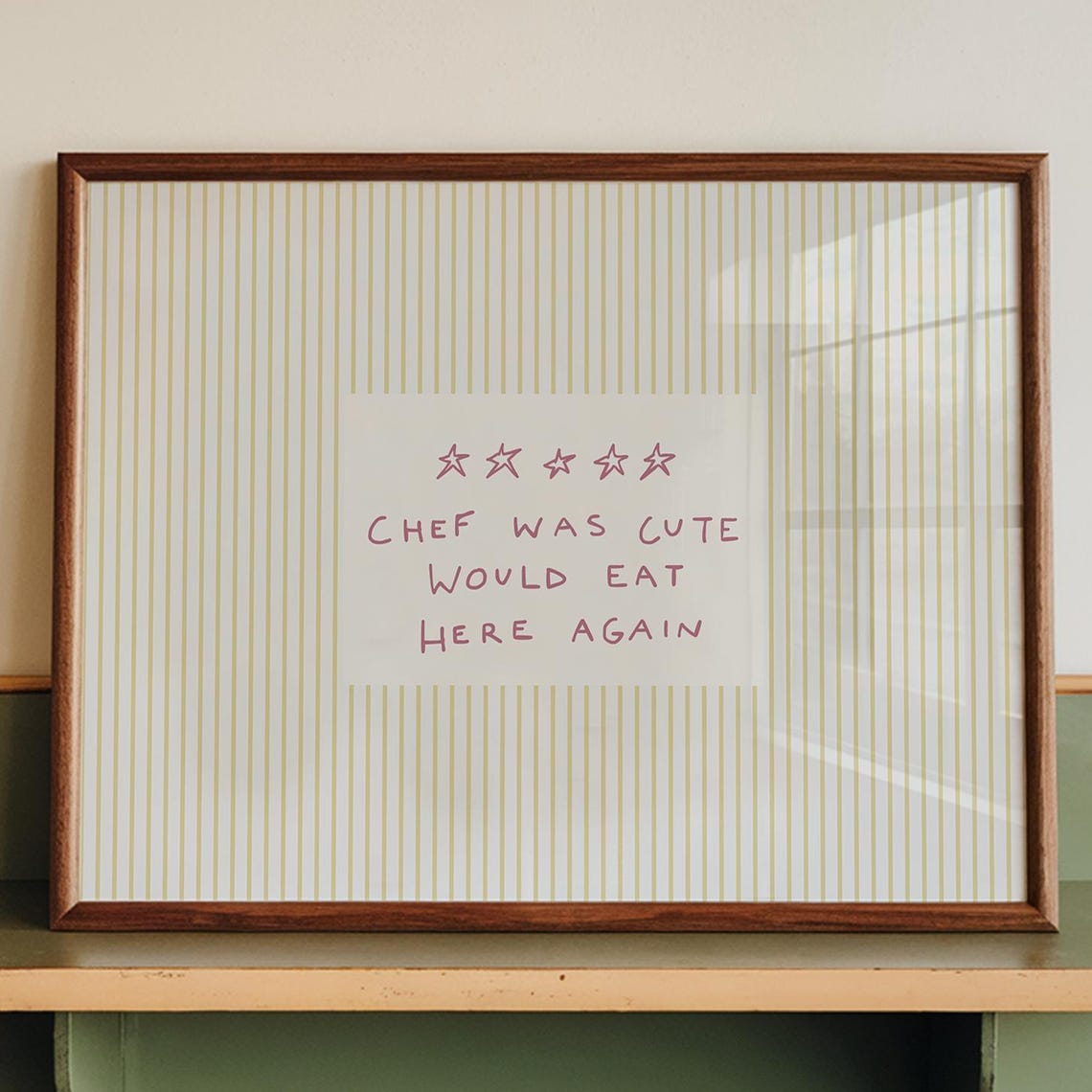 Chef Was Cute Would Eat Here Again Funny Kitchen Quote Wall Art