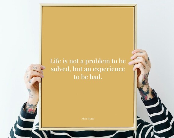 Alan Watts Print Poster Quote About Life Inspirational Motivational Wall Art