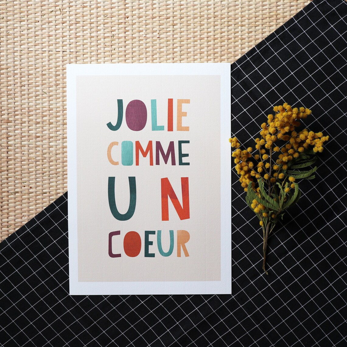 Jolie As A Heart Watercolor Children's Poster - Image 2