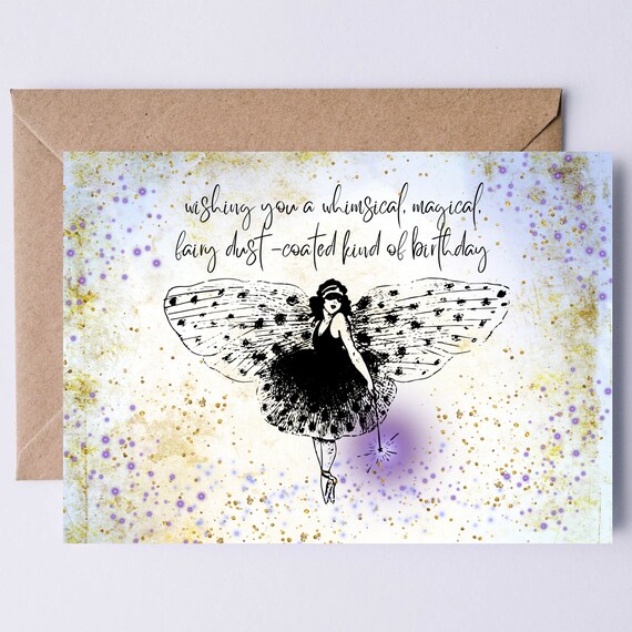 Wishing You A Whimsical Magical Fairy Dust Coated Birthday Card Art Print
