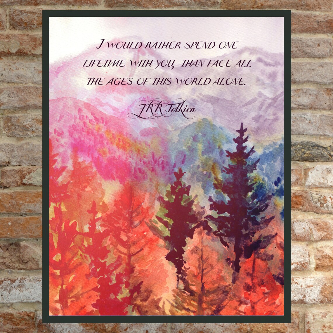 J.R.R. Tolkien Quote Art Print, Literary Typography