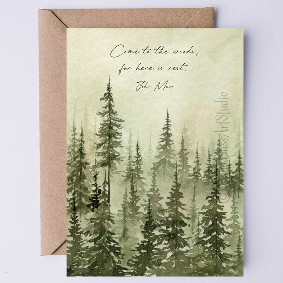 John Muir Quote, Forest Bathing Nature Art Print