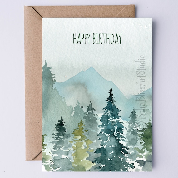 Nature Birthday Card For Him Her, Tree Hugger Card