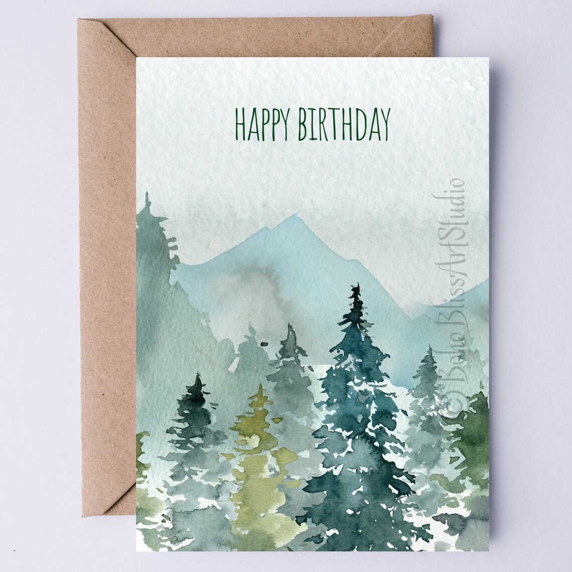 Nature Birthday Card For Him Her, Tree Hugger Card