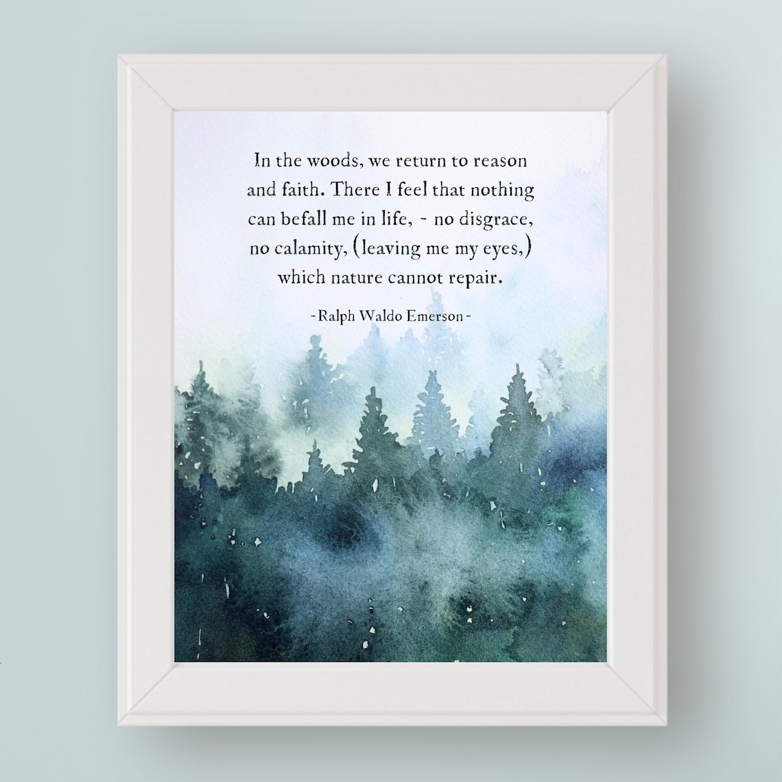Ralph Waldo Emerson Quote Art Print, Nature Theme