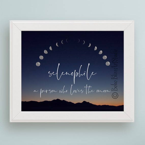 Selenophile Moon Lover Wall Art A Person Who Loves The Moon Phases Of The Moon Wall Poster Art Astrology Lover Gift