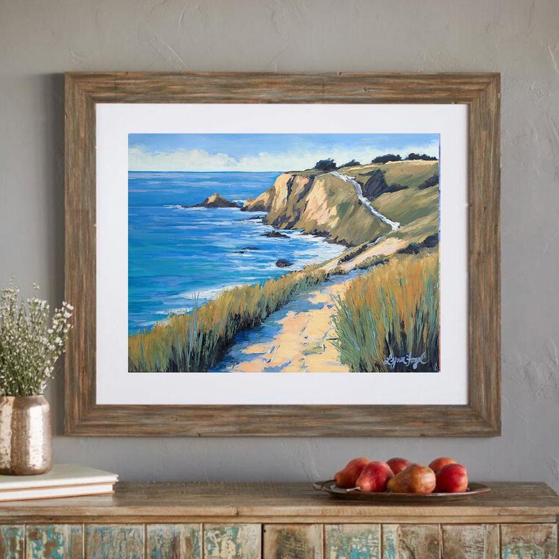Big Sur Coastal Bluff Trail Ocean Overlook California Travel Poster - Image 4