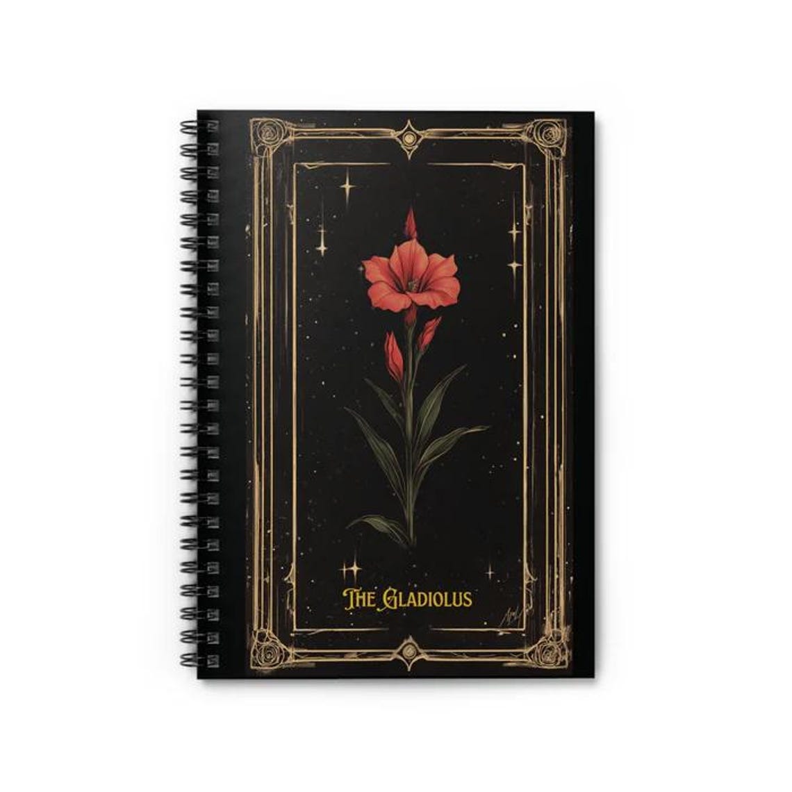 The Gladiolus Tarot Style Birth Flower Notebook Cover Art Poster