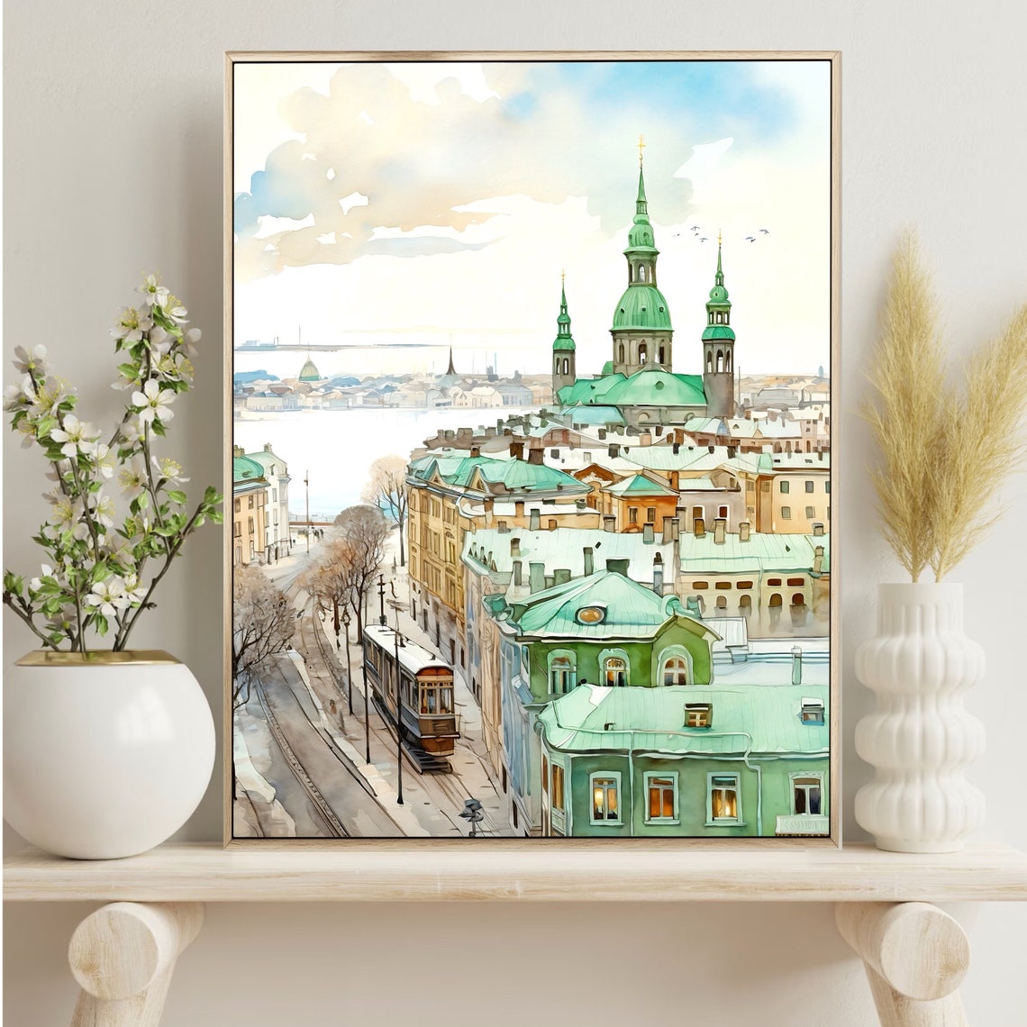 Helsinki Finland Watercolor Art Print Finland Painting European Picture European City Poster Europe City Artwork Travel Print - Image 2