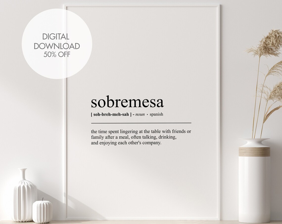Sobramesa Definition Spanish Typography Art Print