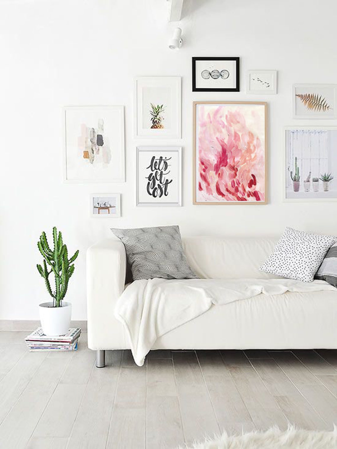 Soft Pink Abstract Watercolor Brushstroke Blush Rose Tone Wall Art - Image 3