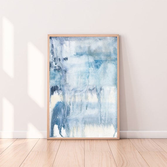 Abstract Watercolor Print Neutral Abstract Art Wall Art Prints Watercolor Watercolor Wall Art Watercolor Art Print Blue Art