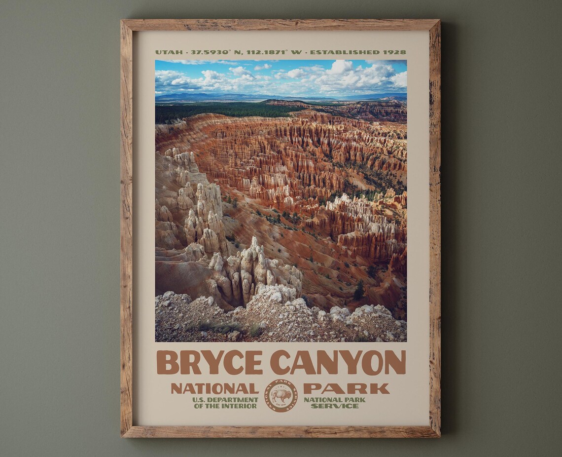 Bryce Canyon National Park Retro Poster Print