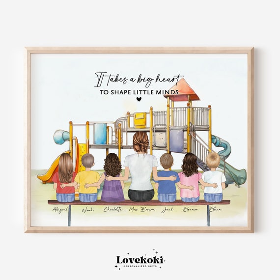 Personalized Teacher Class Print 2025 Teacher Appreciation Gift Back To School End Of Term Gift Best Teacher Gift Playground Print