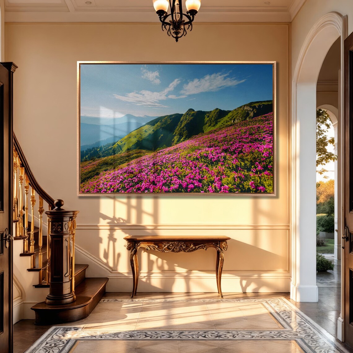 Carpathian Mountains Pink Wildflowers Travel Poster - Image 2