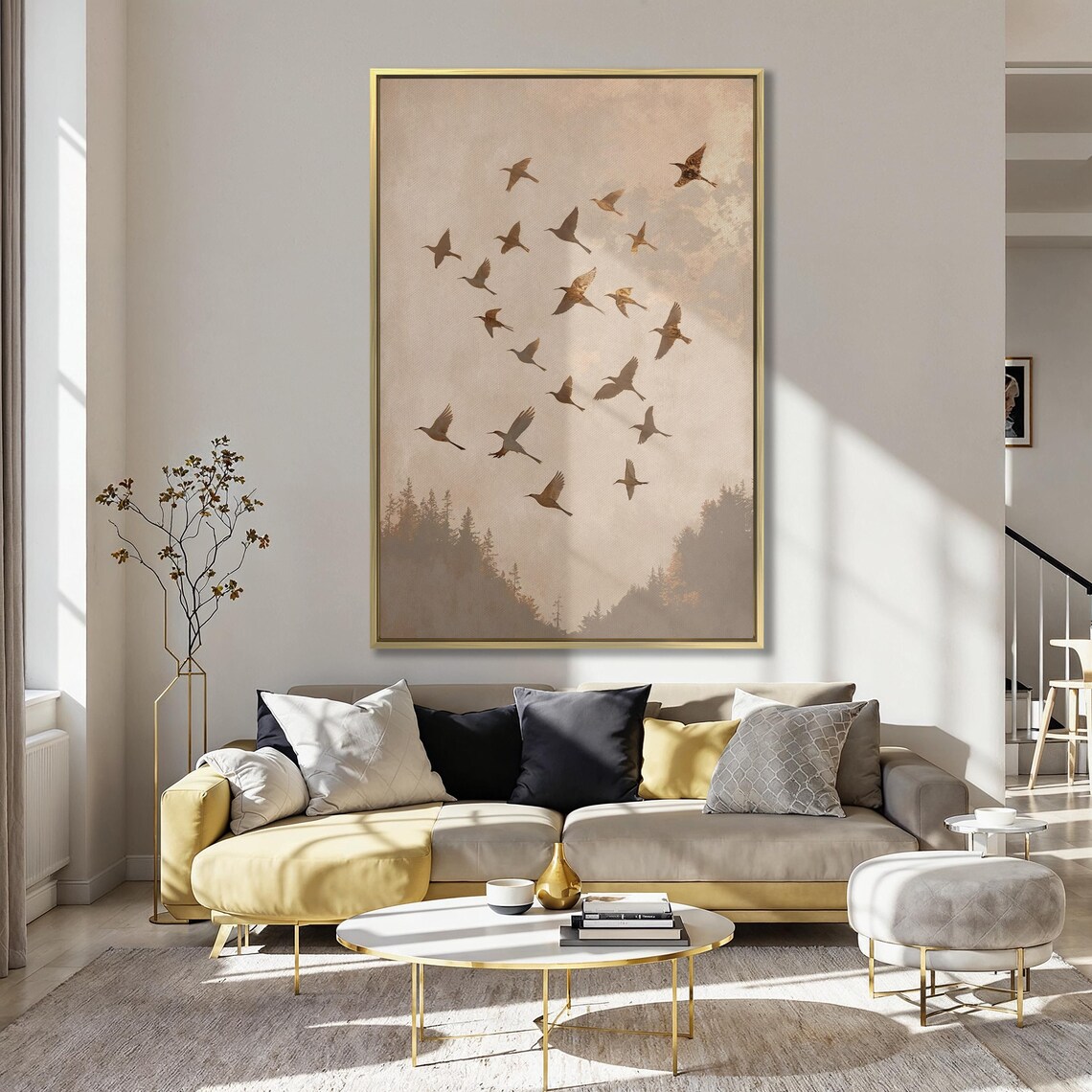 Flock Of Birds Minimalist Nature Wall Art Print - Image 4