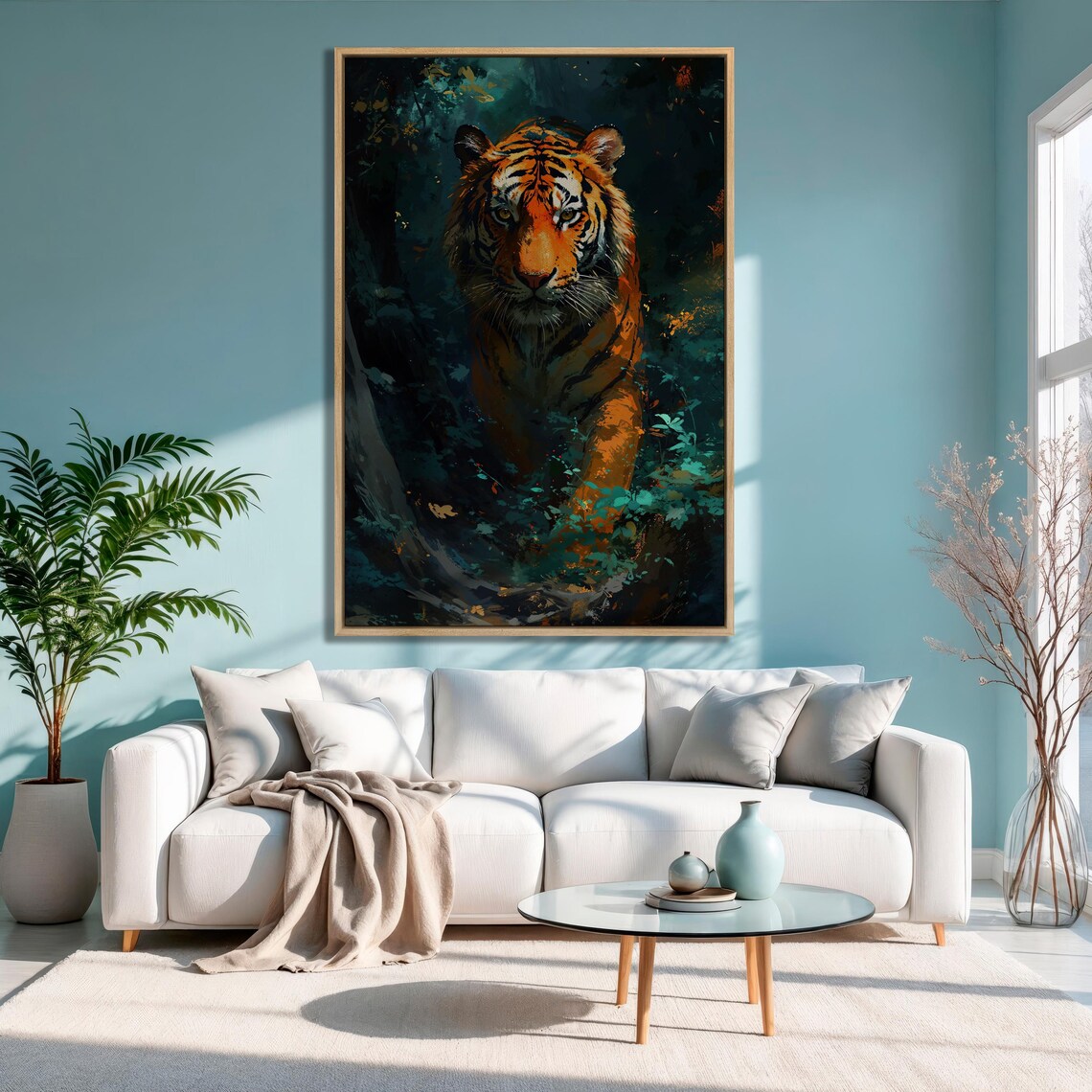 Tiger Hunting Scene Art Print, Wildlife Poster - Image 3