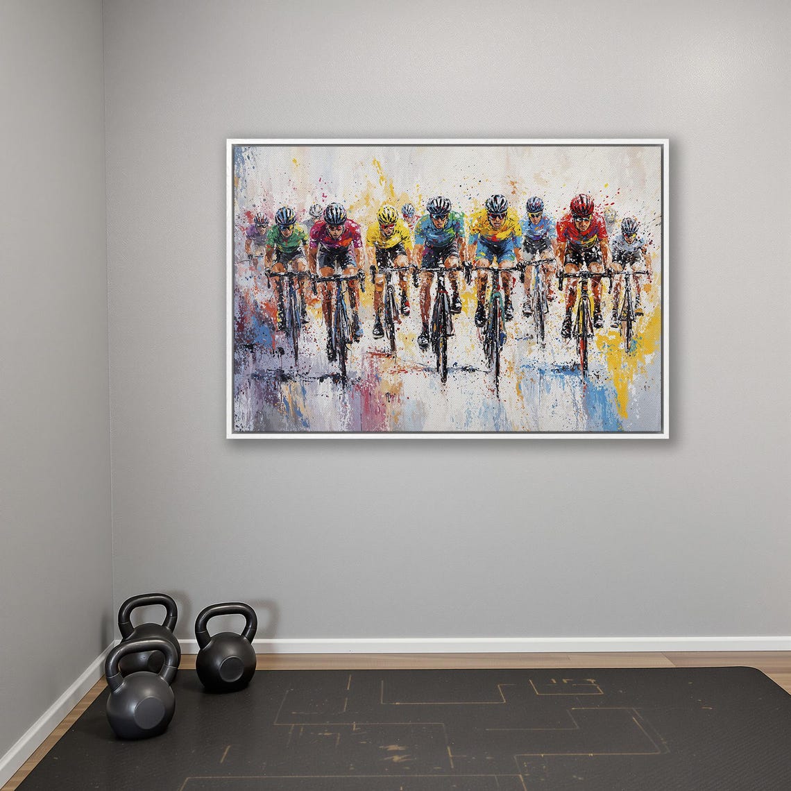 Bicycle Road Race Peloton Impressionist Painting Sports Poster - Image 4