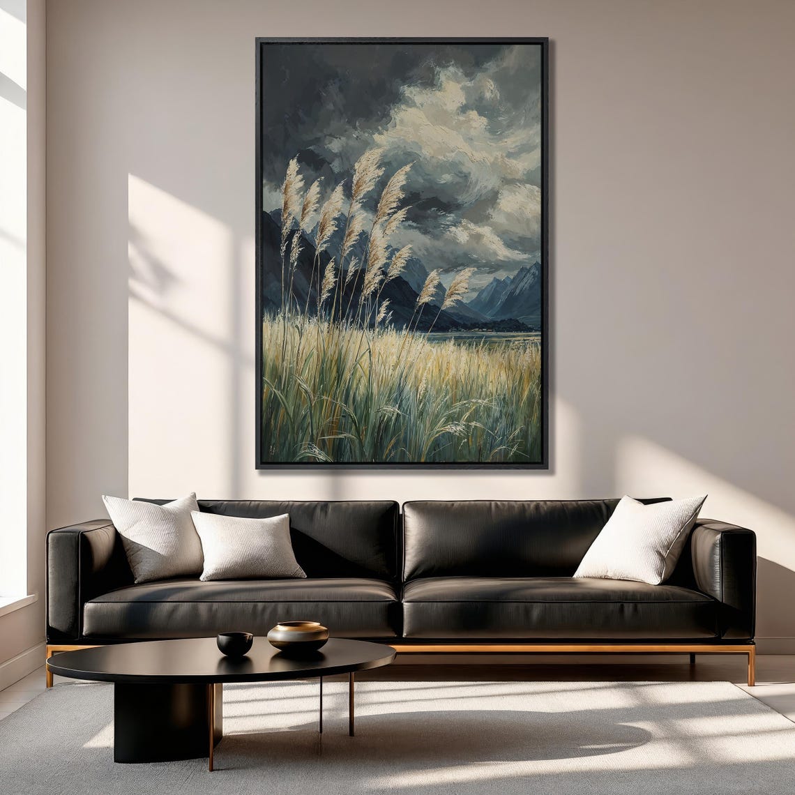 Mountain Wilderness Scene Framed Print Featuring Dramatic Sky Nature Art Rustic Decor Extra Large Landscape Home Wall Decor - Image 6