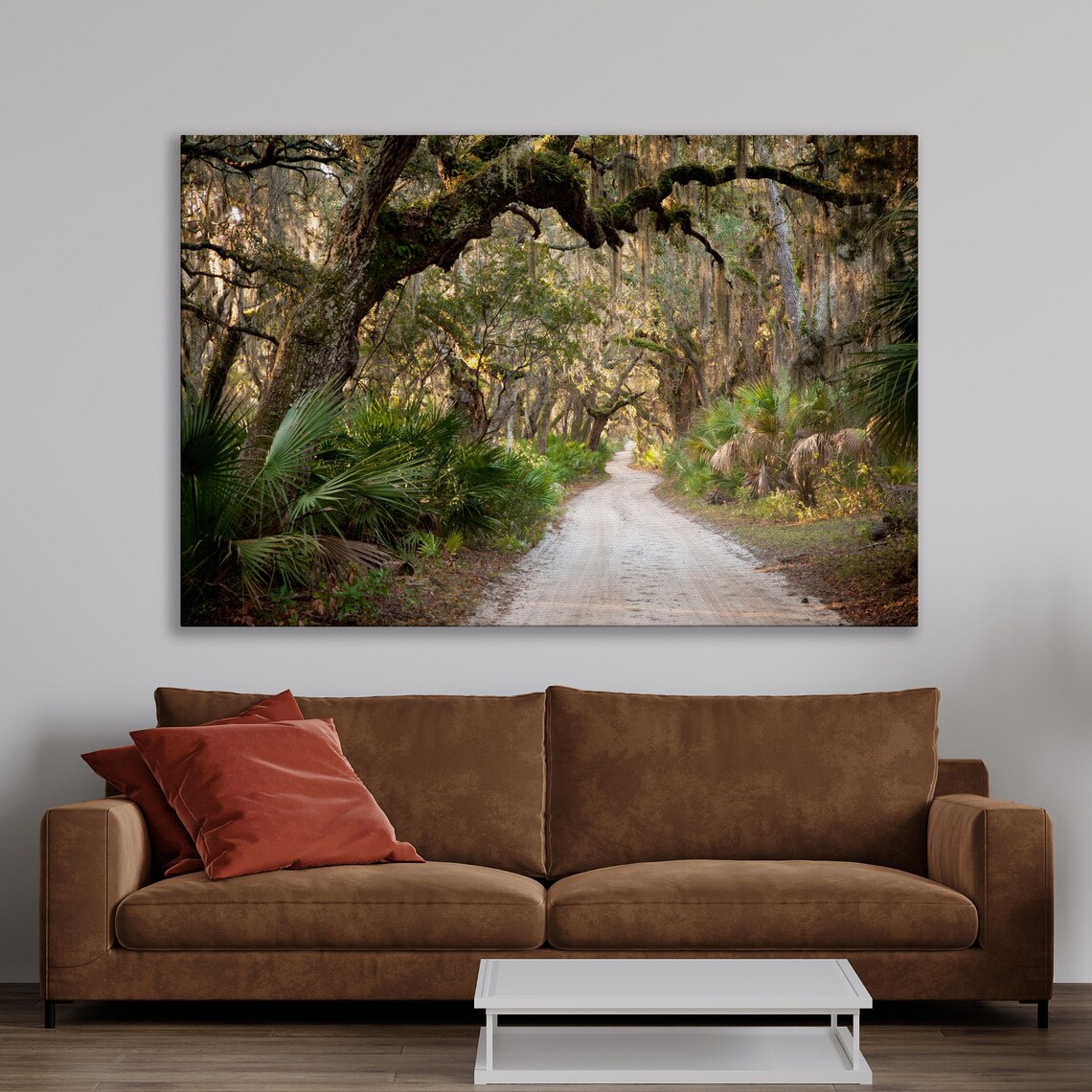 Green Trees Tunnel on Main Road, Georgia Landscape Art Print - Image 2