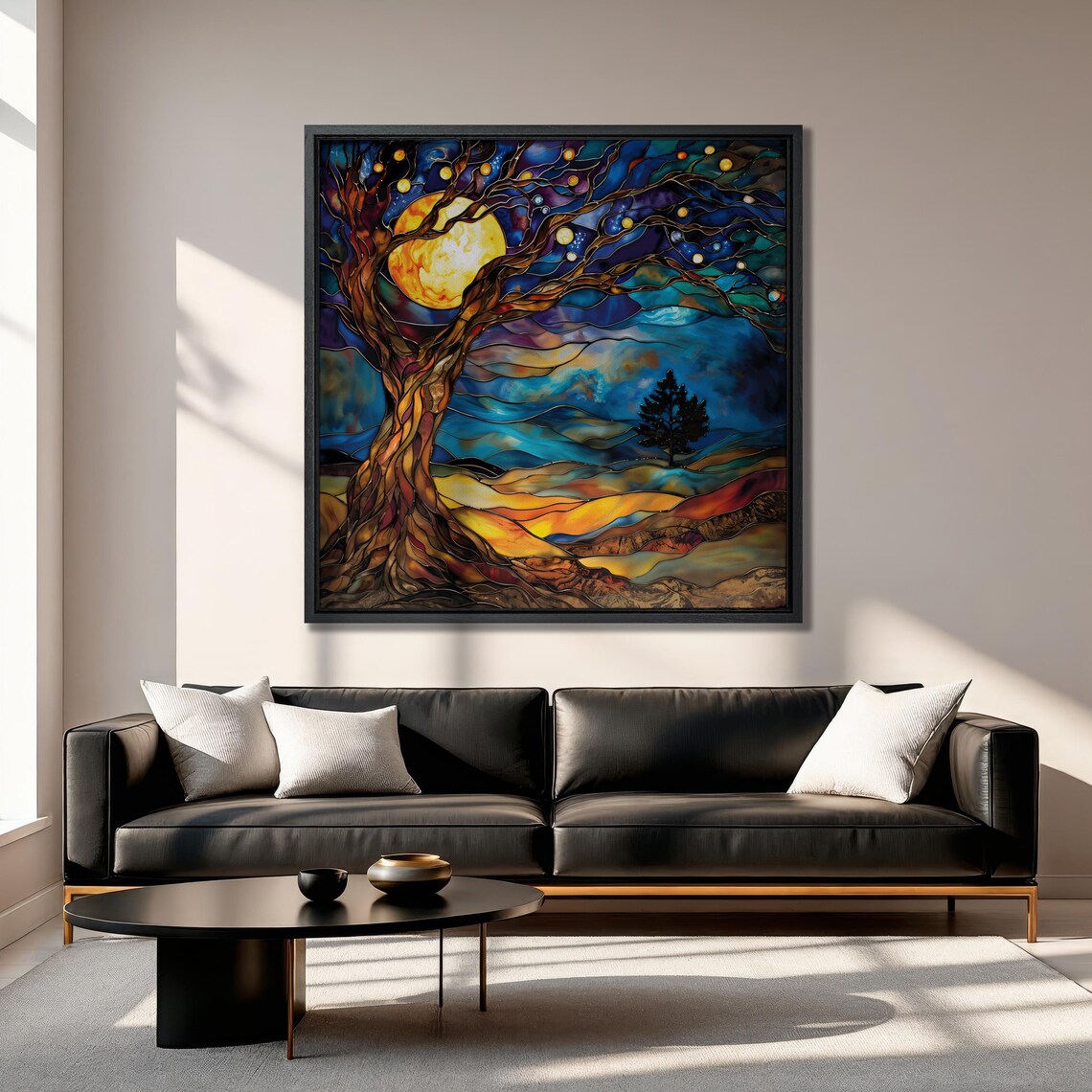 Tree of Life Moon Poster, Abstract Modern Landscape - Image 5