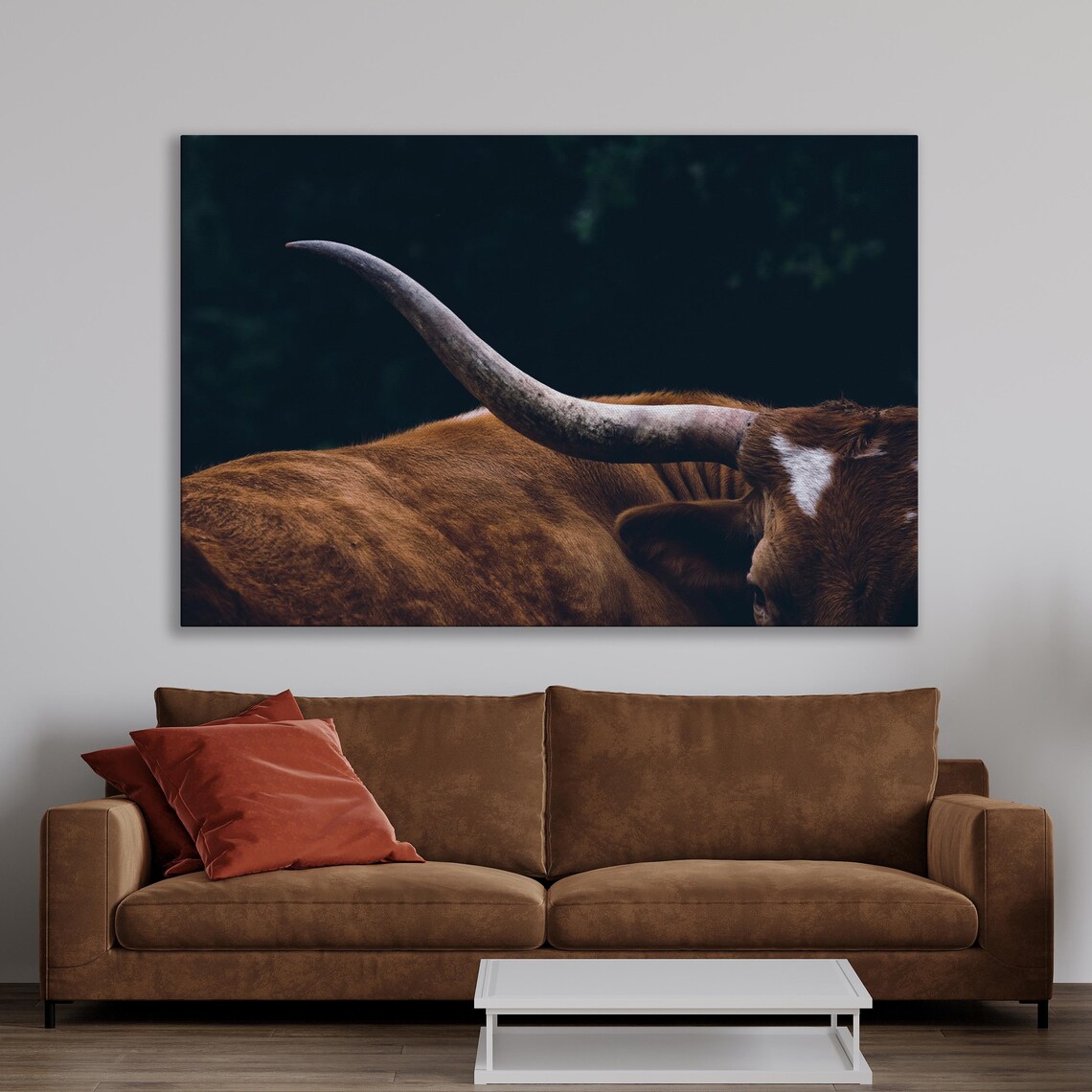 Texas Longhorn Cow Print Art Poster, Animal Close-Up - Image 3
