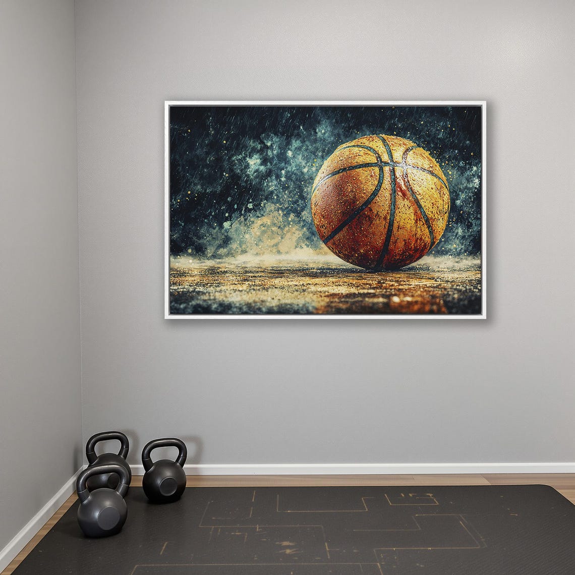 Basketball Abstract Framed Wall Art Modern Sports Painting Print Boys Room Wall Decor Athletic Theme Poster Ready To Hang Gift Idea - Image 4