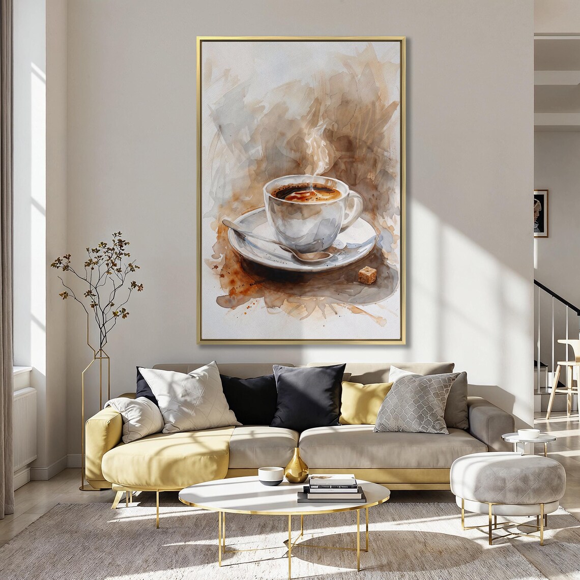 Coffee Cup Watercolor Print, Modern Kitchen Decor - Image 4