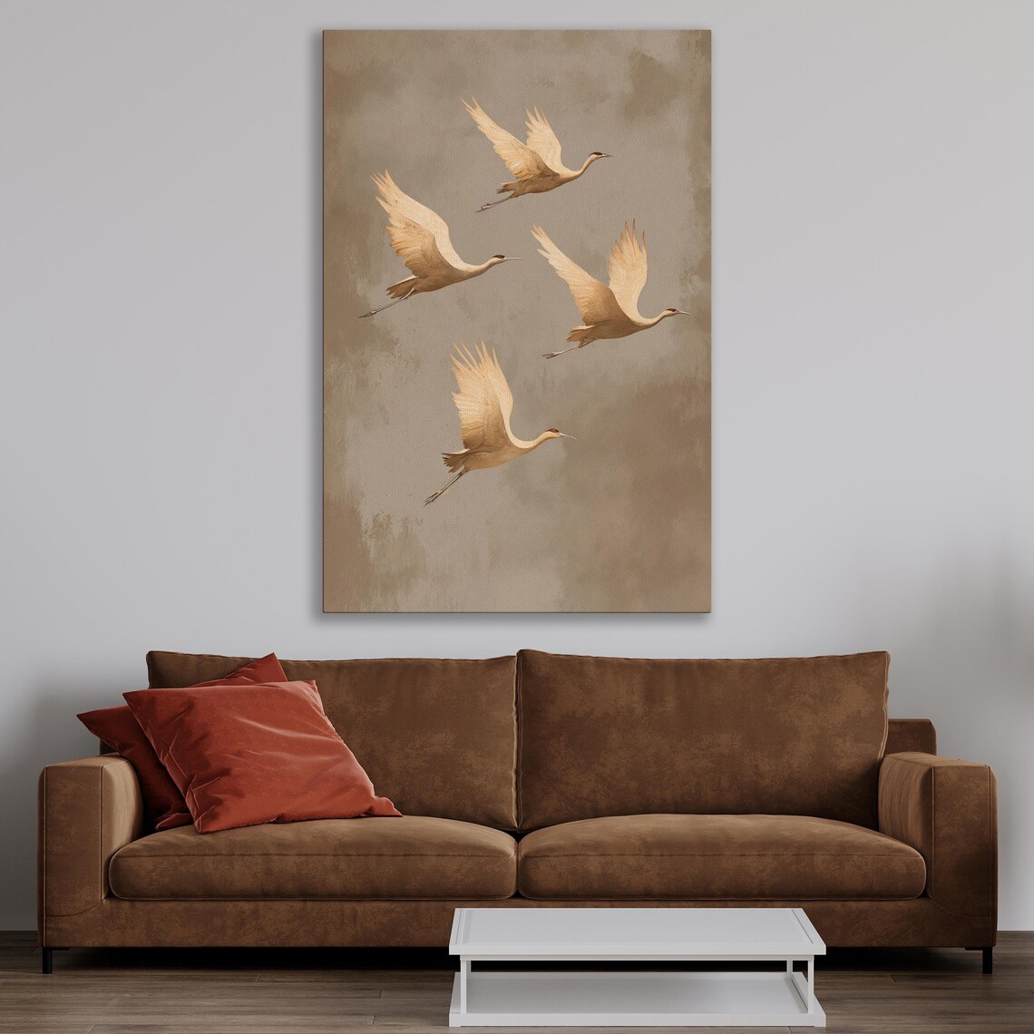 Japanese Crane Painting, Minimalist Bird Poster - Image 2