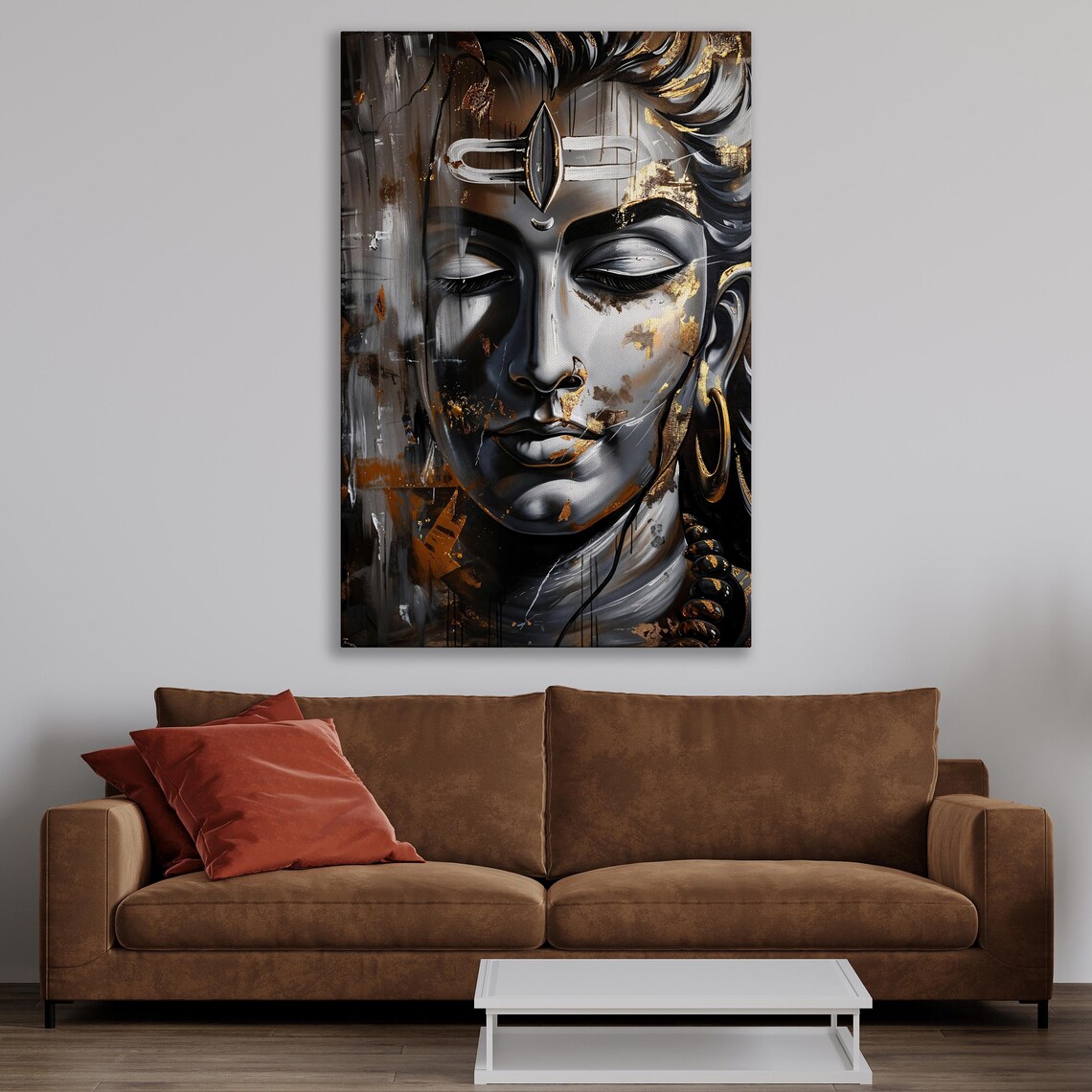 Majestic Shiva Abstract Spiritual Wall Art Print - Image 2