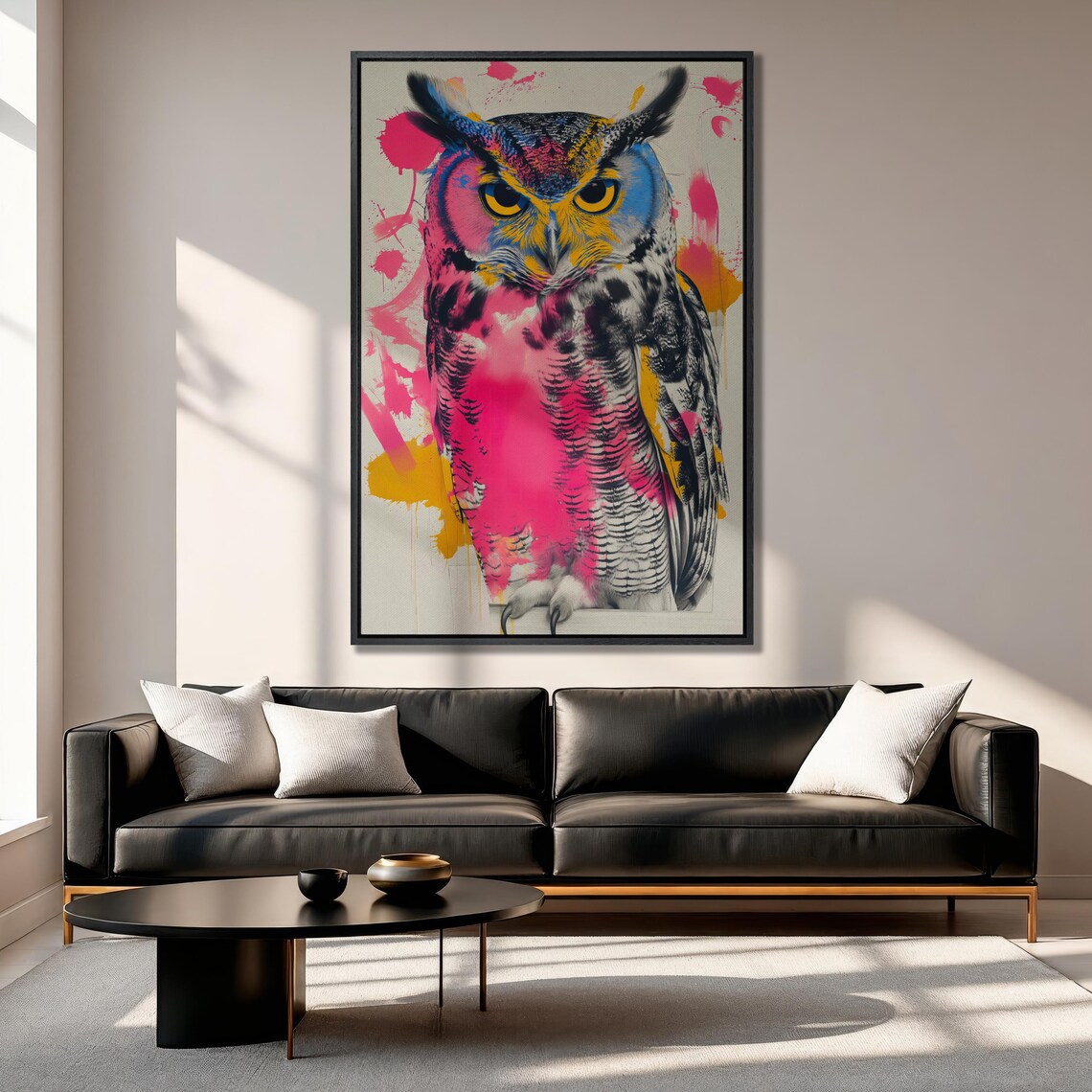 Colorful Owl Abstract Animal Wall Art Print, Vibrant - Image 3