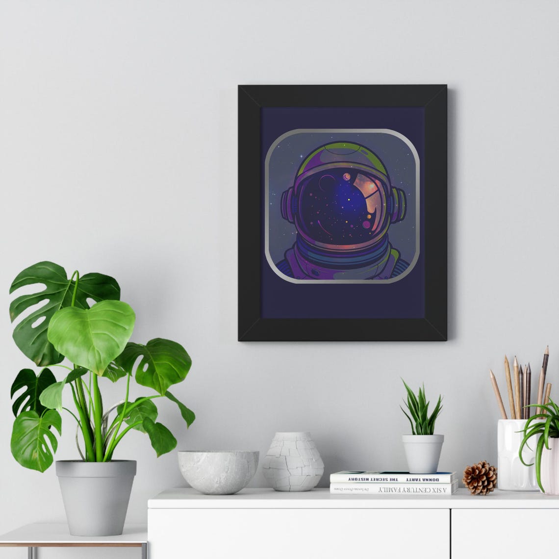 Astronaut Helmet Nebula Reflection Cosmic Galaxy Space Art Poster - Image 4