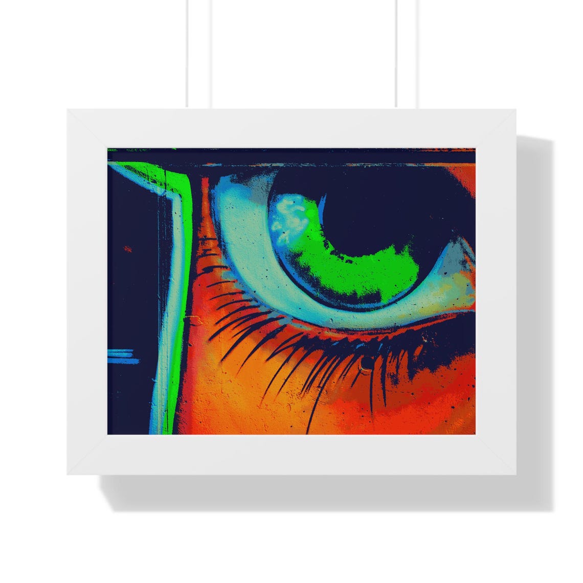 Hypnotic Giant Green Eye Graffiti Mural Close-Up Framed Poster - Image 3