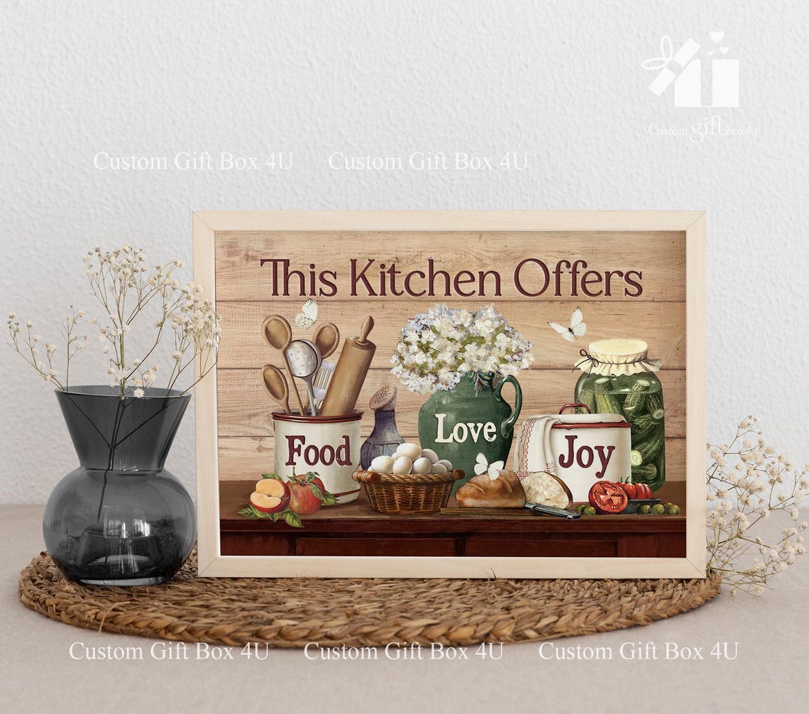 This Kitchen Offers Food Love Joy Farmhouse Kitchen Still Life Poster - Image 5