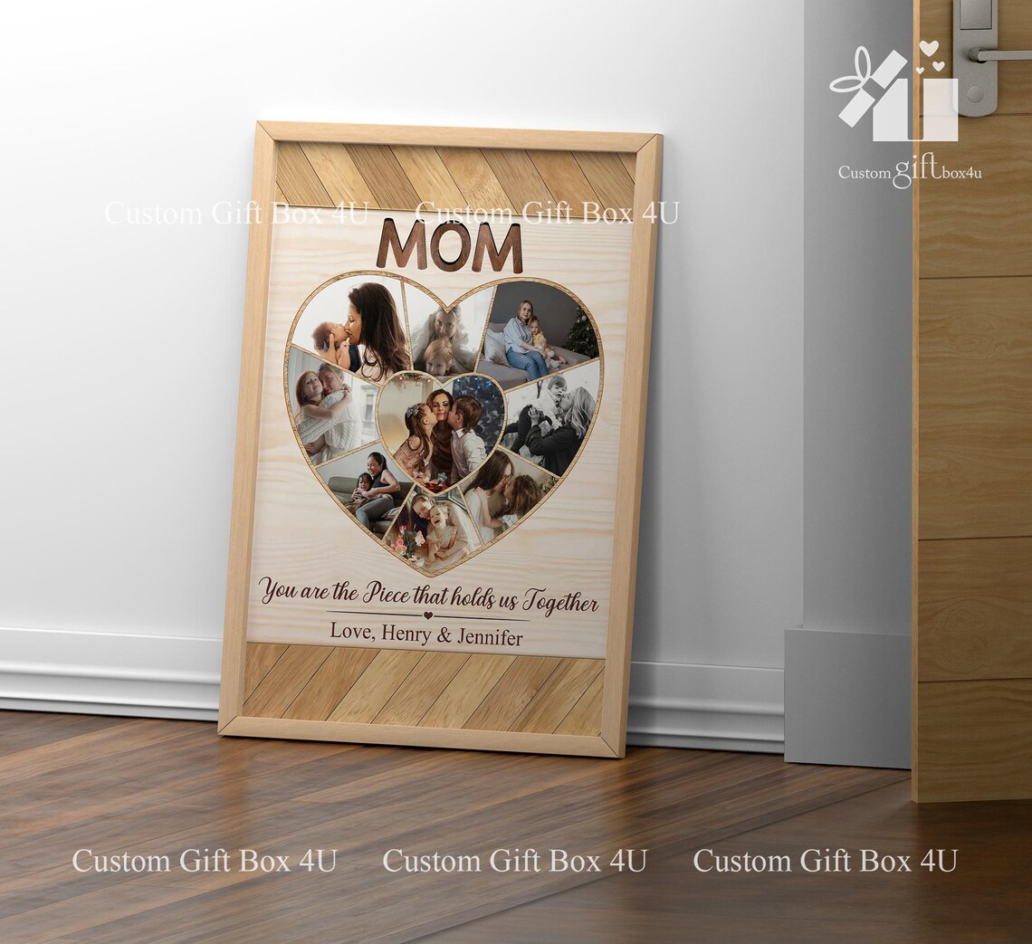 Mom Heart Photo Collage You Are The Piece That Holds Us Poster - Image 6