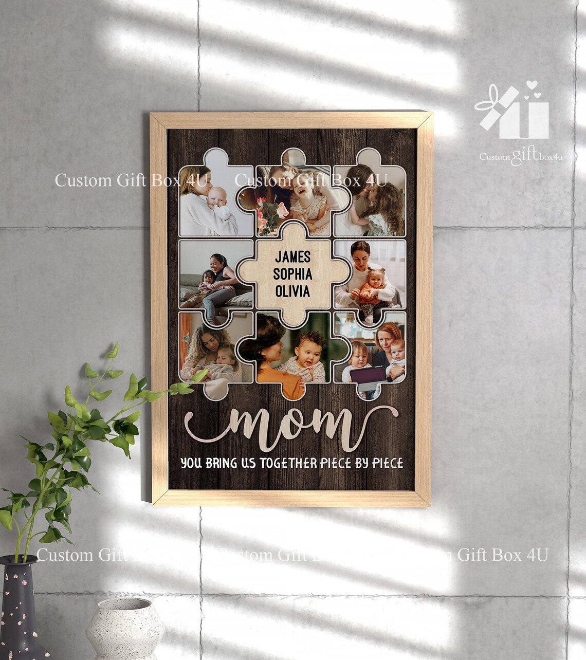 Mom You Bring Us Together Piece By Piece Puzzle Photo Collage Poster