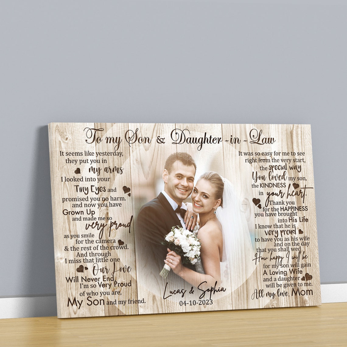 To My Son and Daughter In Law Wedding Custom Photo Tribute Poster - Image 4