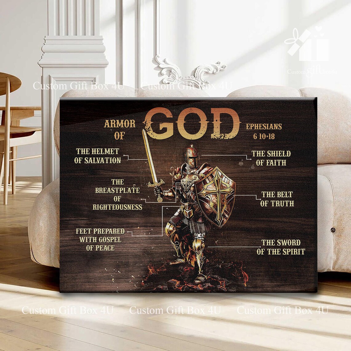 Armor Of God Ephesians 6 Christian Warrior Knight Diagram Poster - Image 6